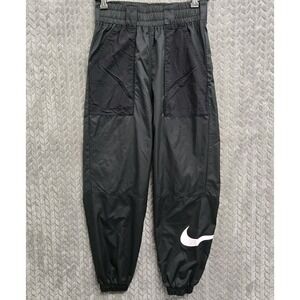Nike‎ Sportswear Tapered Jogger Pants Womens Small Black Big Swoosh DB3866 NSW